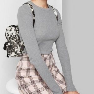 WILD FABLE | Grey Ribbed Long Sleeve